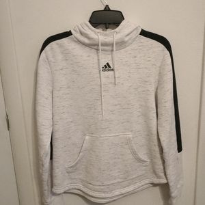 Adidas White Hooded Pullover